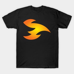 Funky Orange Abstract Flying Fire Dragon Design T-Shirt